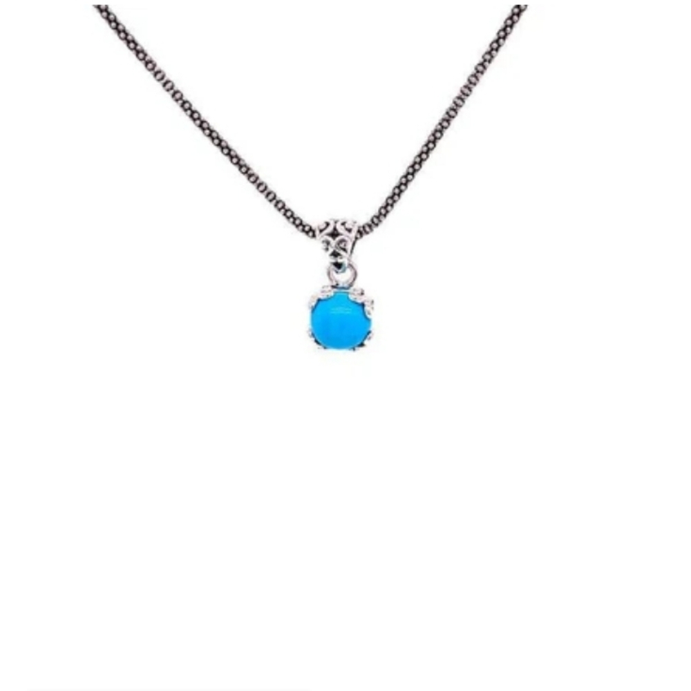 Samuel B. Sleeping Beauty Necklace Turquoise Pendant On Chain